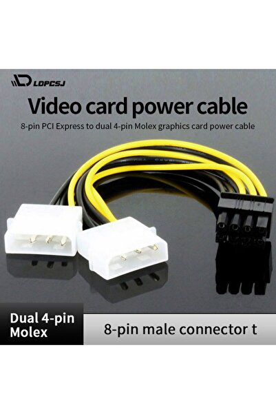 Choice 1.8m 18cm LDPCSJ Graphics Card 8Pin Male To Dual 4Pin Female Video Car...