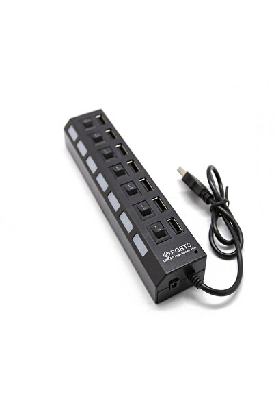 Choice 7 Ports Black USB Hub Splitter With Individual Switch USB 4/7 Port Splitter Individual Switch USB Ad