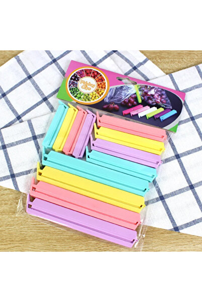 Choice 12 قطعة من مشابك أكياس الطعام المحكمة الإغلاق والقابلة لإعادة الاستخدام والمانعة للتسرب من البلاستيك للوجبات الخفيفة ورقائق البطاطس والحبوب | دي