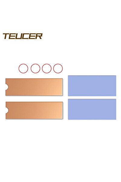 Choice1 1 مم قطعتان من مشتت الحرارة النحاسي TEUCER M.2 NVMe 2280 SSD مع مبرد نحاسي لمحرك الحالة الصلبة مع نظام حراري