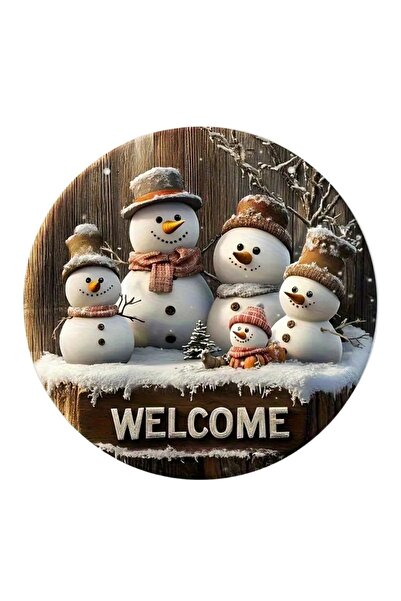 Choice لافتة ترحيبية على شكل رجل ثلج لطيف باللون الرمادي الداكن مقاس 20×20 سم...