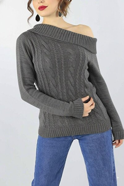 Modafeminen Knitwear Sweater Tr1071 Smoked