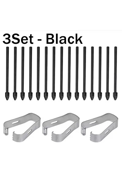 Choice 3Set-Black Replacement Pencil Tip for S Pen Tab S9 S23 Pencil Titanium Alloy Metal Spare Nib ...