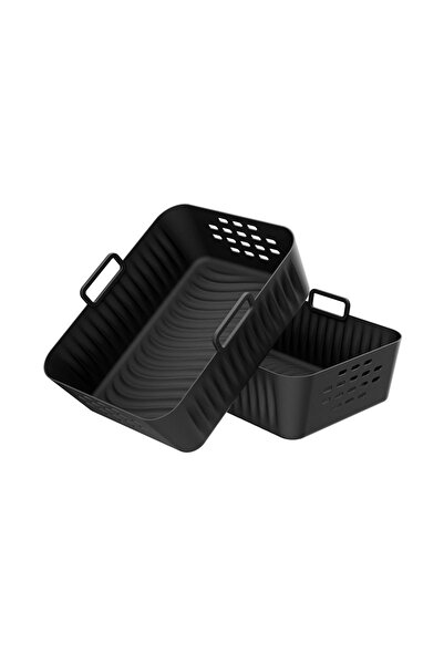 Choice Black 2pcs rectangle Silicone Air Fryer Liner for Ninja SL400UK/SL401 ...