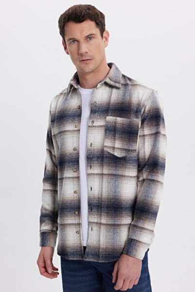 Tudors Erkek Regular Fit Rahat Kesim Kışlık Kareli Oduncu Gömlek