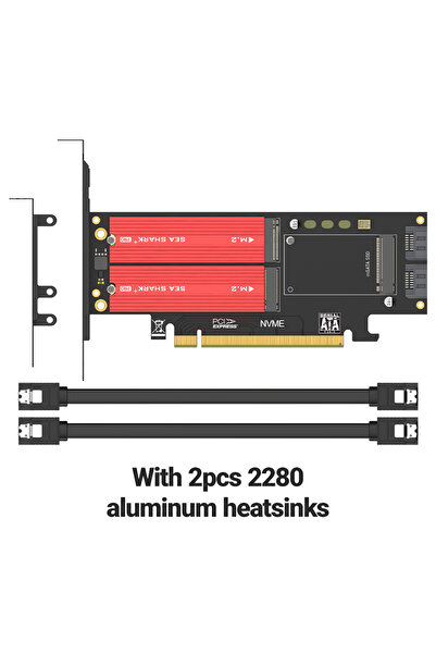 JEYI SK16pro NVMe NGFF and mSATA SSD PCIe 4.0/3.0 Adapter Card, 3 in 1 M.2 NVME to PCIE/M.2 SATA SSD