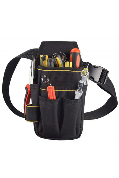 Choice حقيبة أدوات كهربائية احترافية سوداء، حزام من قماش أكسفورد المقاوم للما...