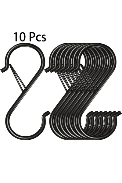 Choice 10 قطع 10/20 خطاف تعليق، خطافات سوداء على شكل حرف S، خطافات معدنية شدي...