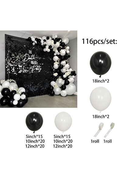 Choice كما في الصورة كما في الصورة مجموعة قوس البالونات باللونين الأبيض والأس...