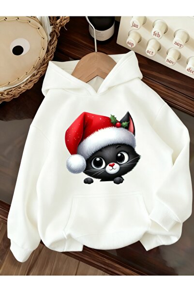 GALASHOP سترة كريسماس كيدي مطبوع بغطاء للرأس