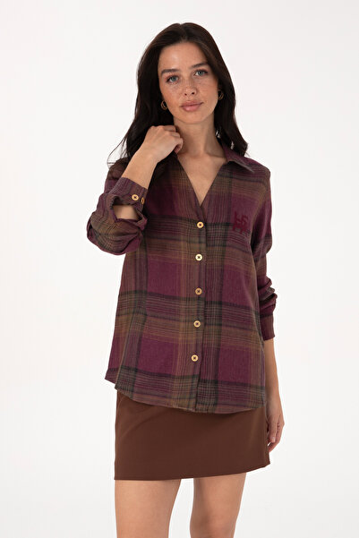 U.S. Polo Assn. Women's Burgundy Long Sleeve Shirt 50308660-Vr177