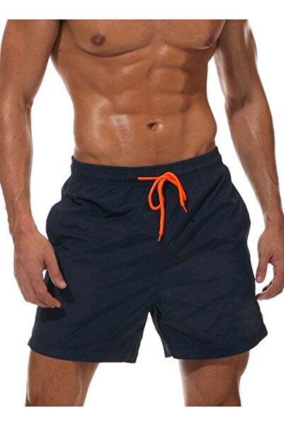 Generic Solid Beach Shorts - Navy Blue