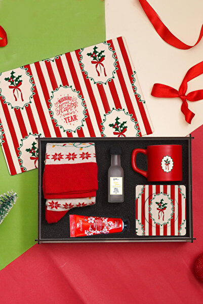 TrendHediye Yeni Yıl Hediye Kutusu – Fincan, Kolonya, Çorap, Krem