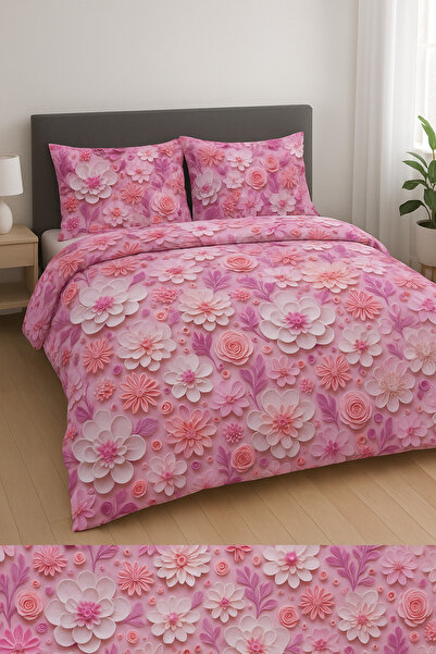 Madame Home طقم مفروشات سرير مزدوجة 5D مع ملاءة مرنة 200*220