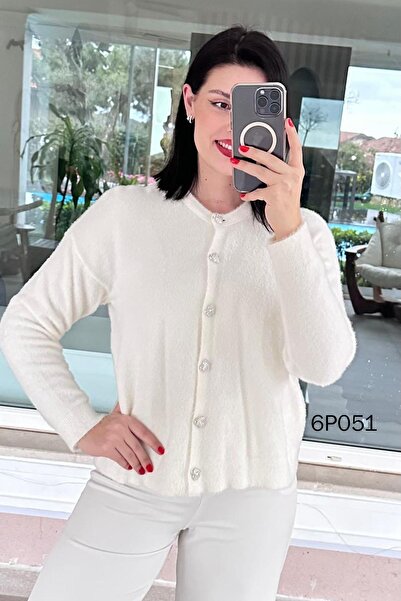 İnce Topuk Prive Series Bearded Knitwear Cardigan 6P051