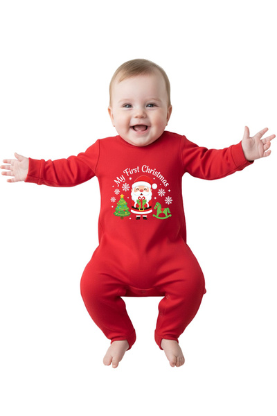Babyqlo My First Christmas Santa Tree Red Romper