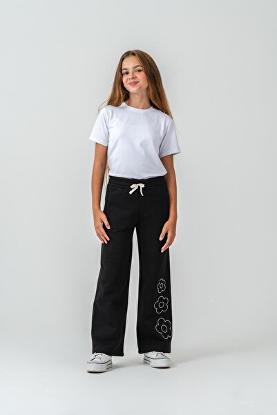 Mışıl Kids Φούτερ για κορίτσια με κέντημα λουλουδιών με 3 κλωστές