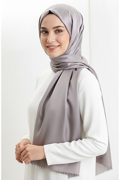 sefamerve Long Fringed Viscose Shawl 70331-12 Dark Gray