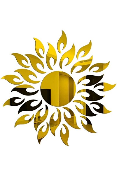 Yash Set stickere autocolante acrilic decorative, SUNFLOWER, efect oglinda 3D, auriu