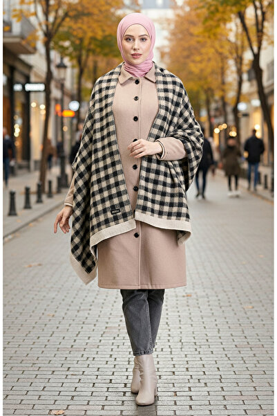 sefamerve Omuz Şal 1072-01 Siyah Haki