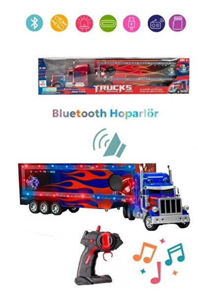 Royal Toys Şarjlı Kumandalı Hoparlör Dorseli Tır WH8722 Mavi