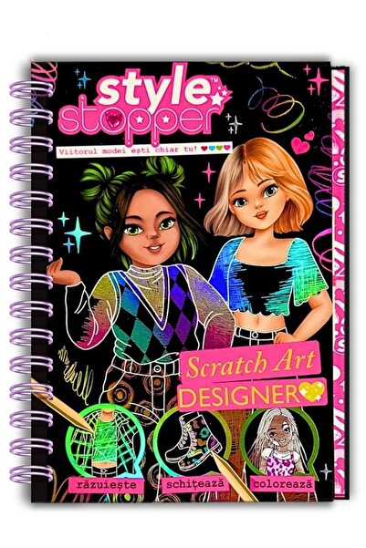 Editura Flamingo Junior Scratch art designer. Razuieste, schiteaza, colore