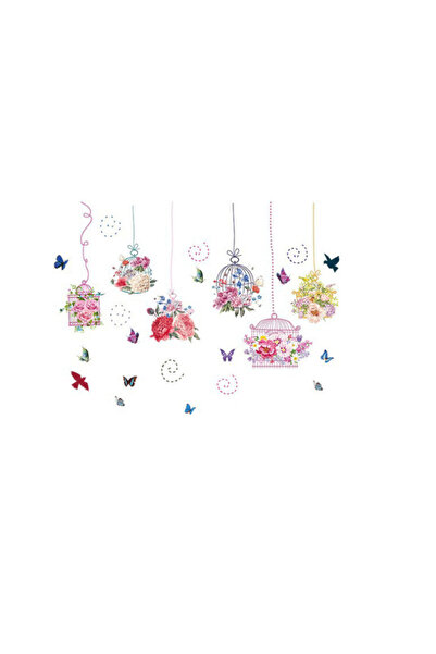 Yash Sticker decorativ 3D Colivii, 60x90cm, multicolor