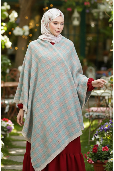 sefamerve Poncho shoulder shawl 2062-01 mink