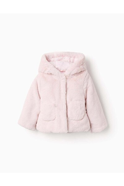 Ziddy Hooded Fleece Jacket for Baby Girls, Light Pink
