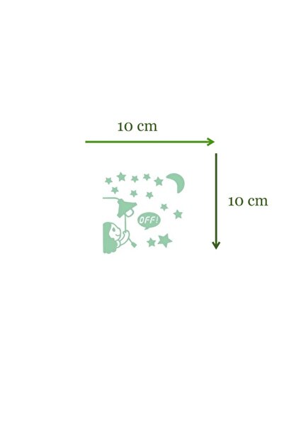 Yash Sticker fosforescent Good Night pentru intrerupator/priza, 10x10cm, culoare verde