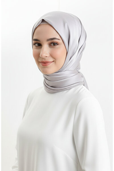 sefamerve Long Fringed Viscose Shawl 70331-06 Silver Gray