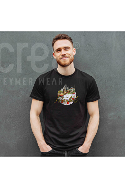 Crea Eymer Wear Tricou Istanbul Classic Digital B cu imprimeu și Simli B gule...