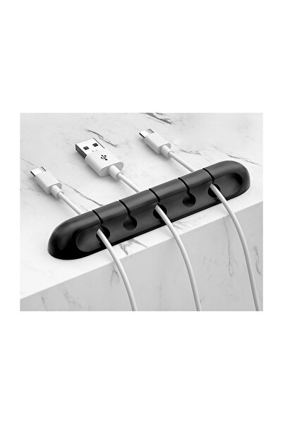 Yash Set 2 organizatoare cabluri, silicon, adeziv, negru
