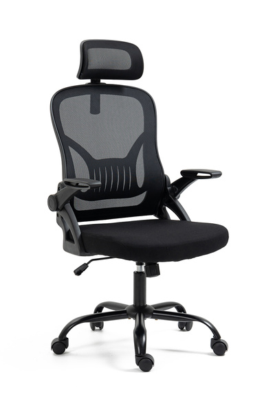 VariFurnx كرسي مكتب شبكي مريح قابل للتعديل مع دعم قطني مريح وظهر مرتفع وكرسي ...