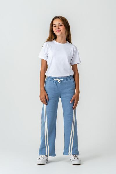 Mışıl Kids Φούτερ για κορίτσια με ρίγες στα πλαϊνά με 3 κορδόνια