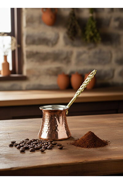 LUDIA Dövme Bakır El Yapımı 155ml Cezve Kahve Cezvesi no2