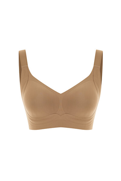 HNX Women's Stitch-Free Traceless Underwire-Free t Shaping / Sculpting Comfort Bra with Removable Pads and Wide Straps Bralet