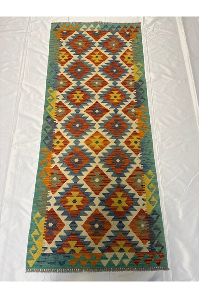 Afgan Halı El Dokuma Afgan Kilim Yolluk 100% Yün Kök Boya Elsanat Eserı ile H...