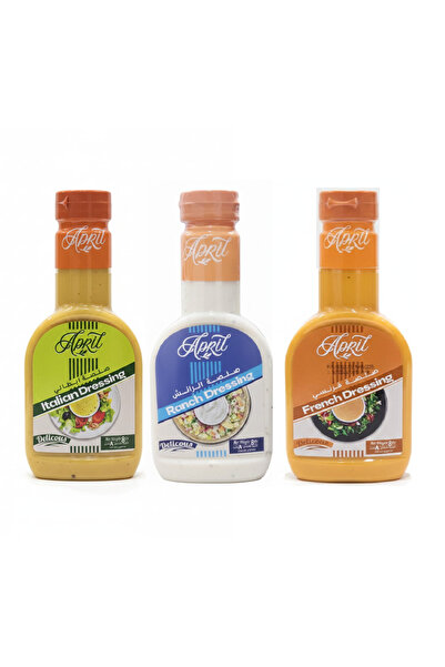 APRİL صلصة متنوعة عرض 237x4 مل ( صلصة ثاوزند ايلاند - صلصة فرنسى - صلصة رانش - صلصة ايطالى )