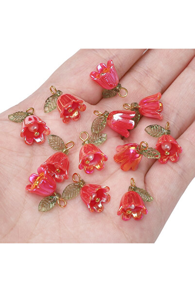 Choice29 11x14mm 10 قطع style7 11x14mm 2-10 قطع من خرز براعم زهرة زنبق الوادي الأكريليكي المطلي بالألوان