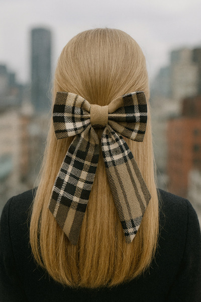 PaminBags Aksesuar Plaid Patterned Bow Lock Buckle