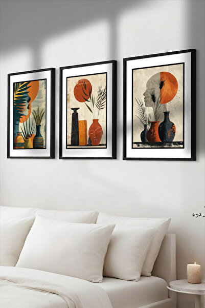 Yoko Home Set of 3 Modern Abstract Paintings – Wall Art for Living Room, Bedroom, and Office Decoration