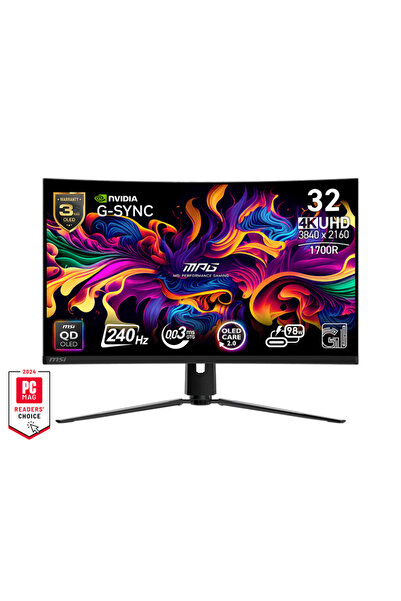 MSI 31.5 MPG 321CURX QD-OLED 3840x2160 (UHD) 16:9 QD-OLED 240HZ 0.03MS G-SYNC Gaming MONITOR