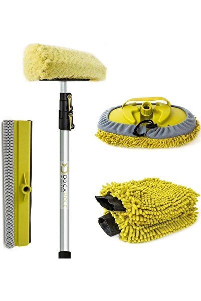 OEM Kit de curățare auto DOCA, tijă telescopică și 5 accesorii, aluminiu/micr...