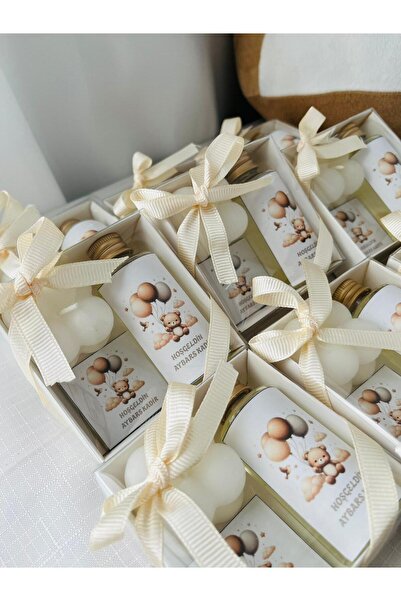 RAMEH Çikolata Mum Kolonya Hediyelik 10 ADET (Bebek, Söz, Nişan, Kına, Düğün,...