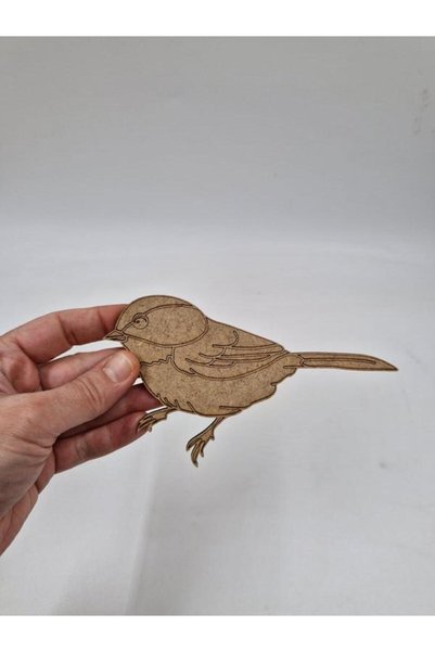 Mu Art Ahşap 10 Pieces Cute Bird Wooden Painting School DIY Activity Art 15 cm