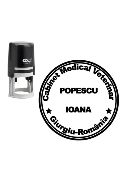 Colop Printer Stampila de birou COLOP Medic Veterinar - diametru-3cm, negru