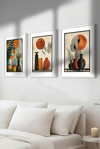 Yoko Home Set of 3 Modern Abstract Paintings – Wall Art for Living Room, Bedroom, and Office Decoration