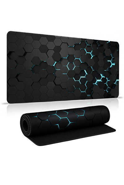 TnsAround Professional Gaming Mousepad, Waterproof, High Glide Speed, 3D Pattern, Neon Hive, 80x30 cm