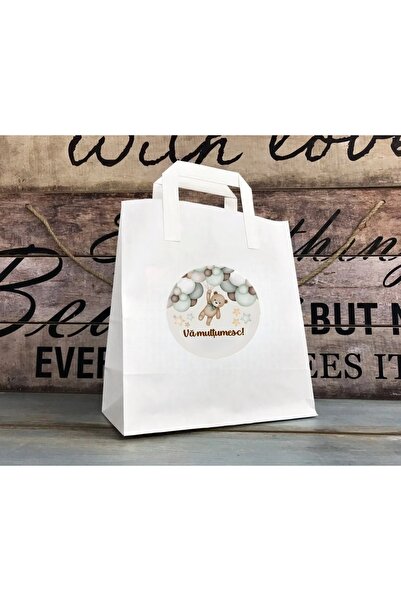 Invitatii Originale Punga alba URSULET - set 20 buc